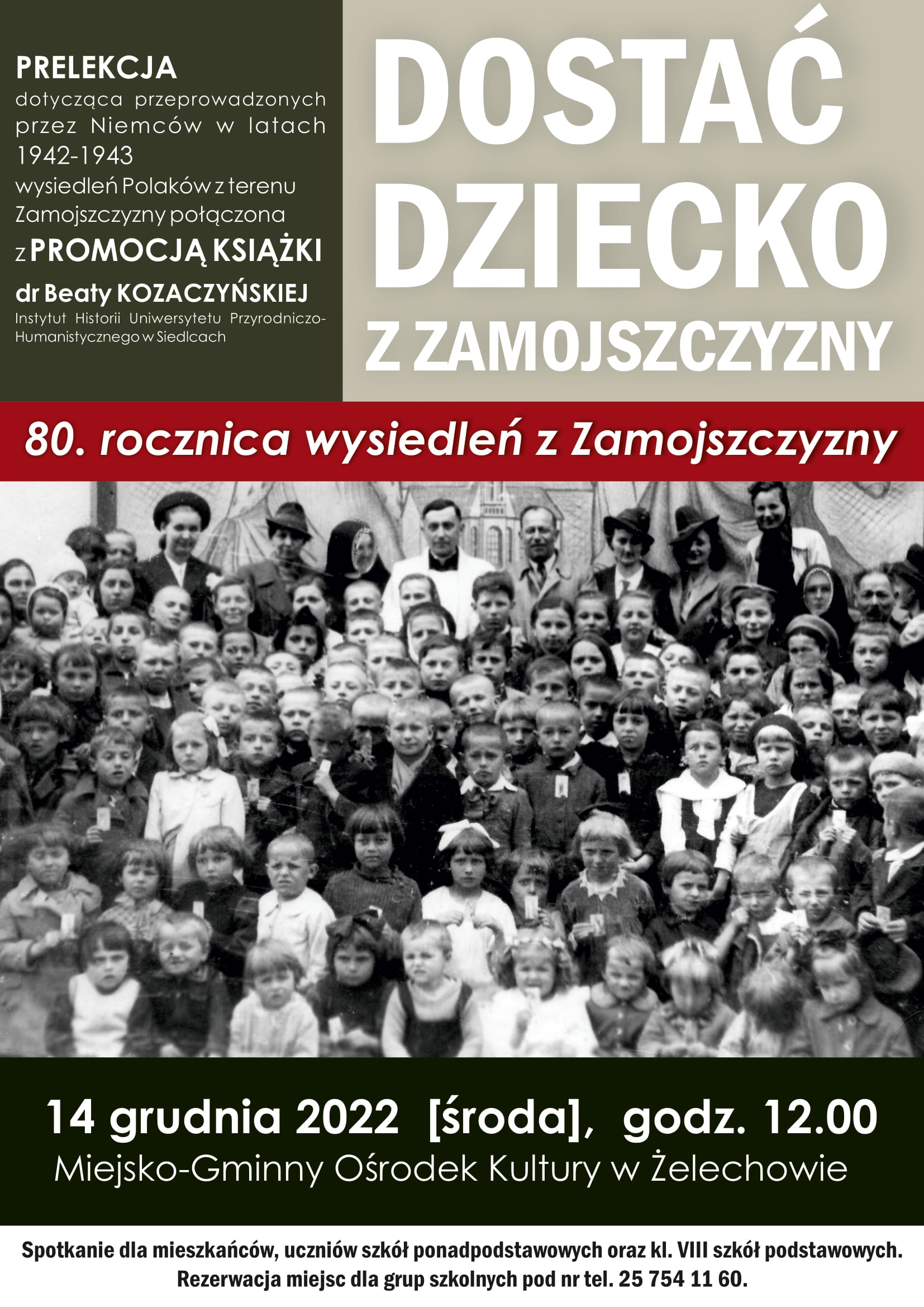 Miniaturka artykułu 80. rocznica przybycia do Żelechowa wysiedlonych przez Niemców mieszkańców Zamojszczyzny