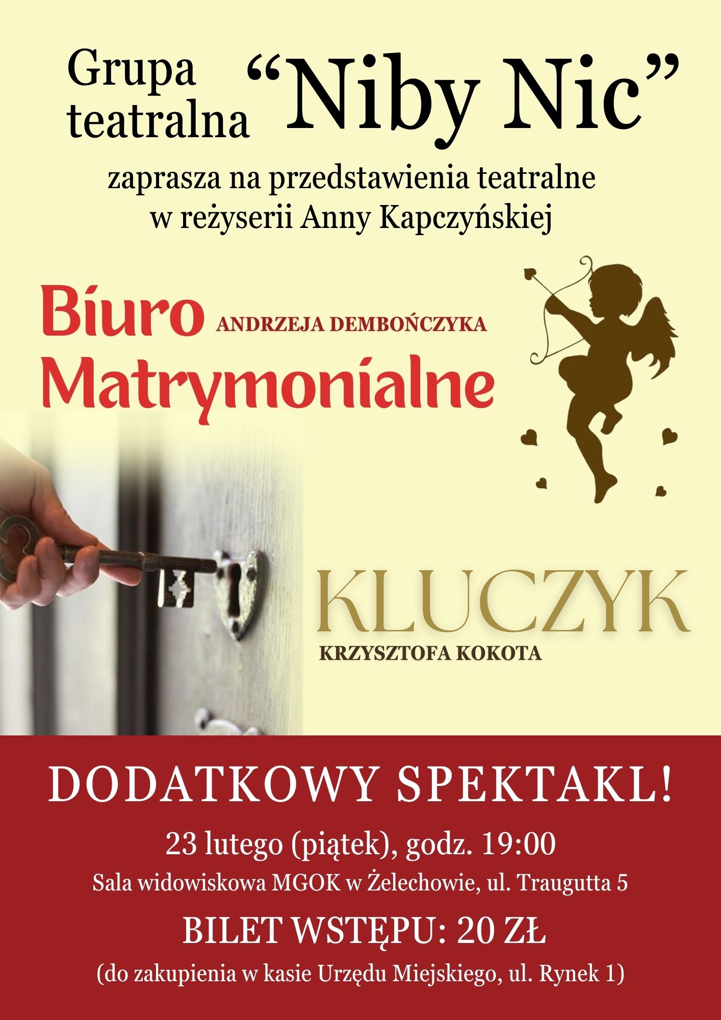 Miniaturka artykułu „Biuro Matrymonialne” oraz „Kluczyk” w wykonaniu Grupy Teatralnej „Niby Nic”  – dodatkowy spektakl!