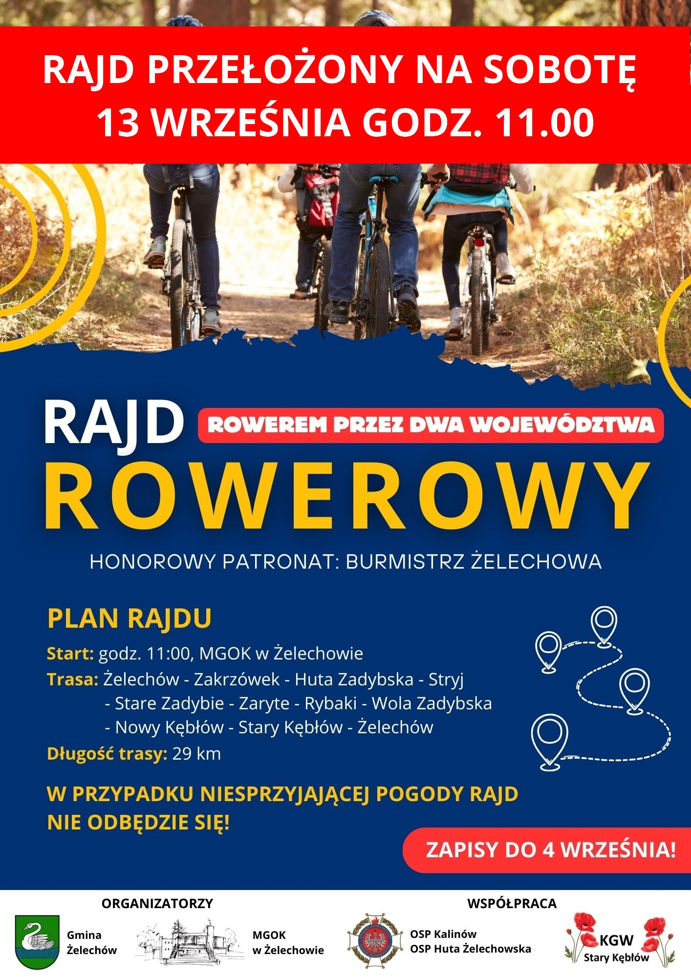 Miniaturka artykułu Rajd przełożony na sobotę 13 września