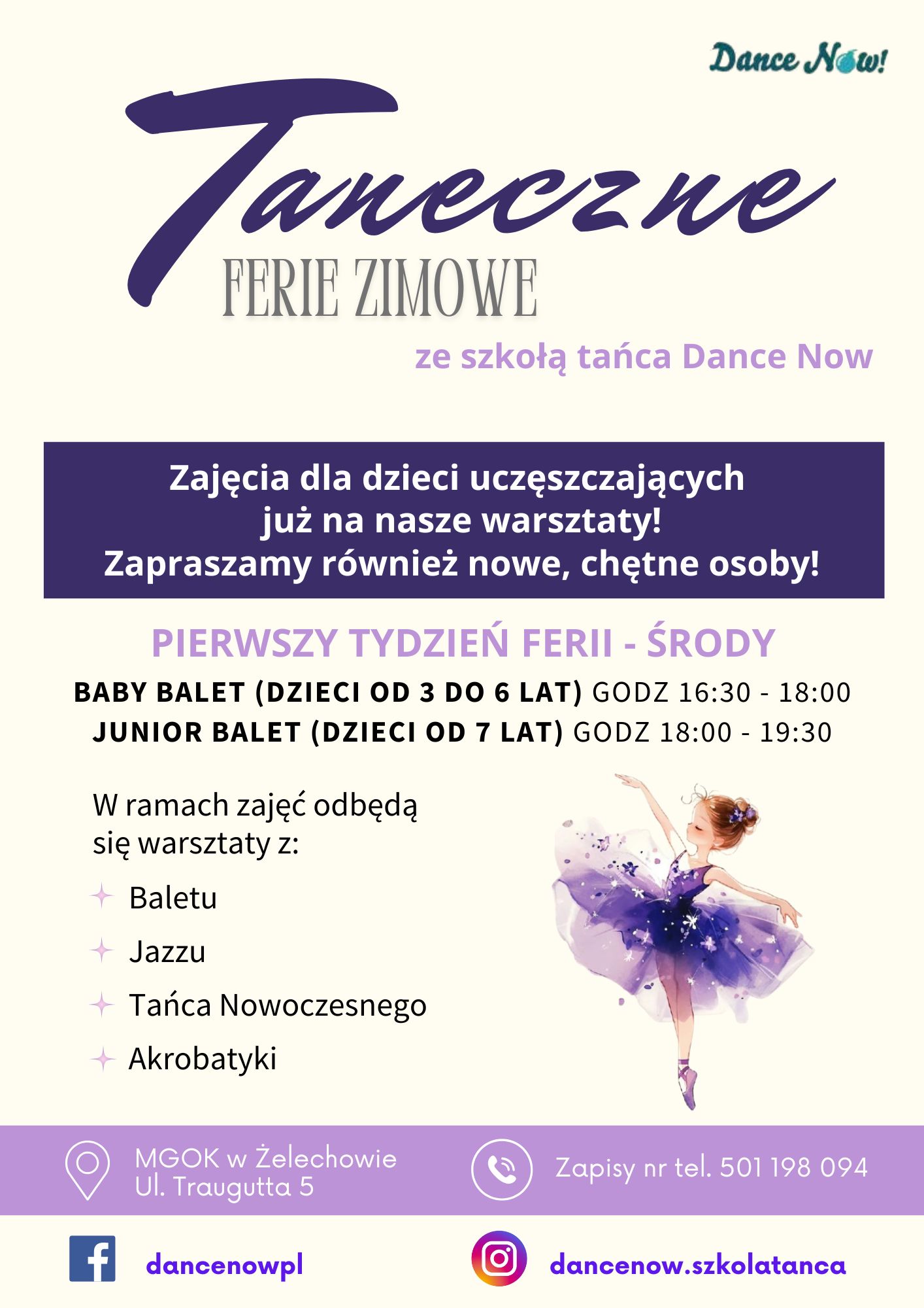 Miniaturka artykułu Taneczne Ferie Zimowe z Dance Now