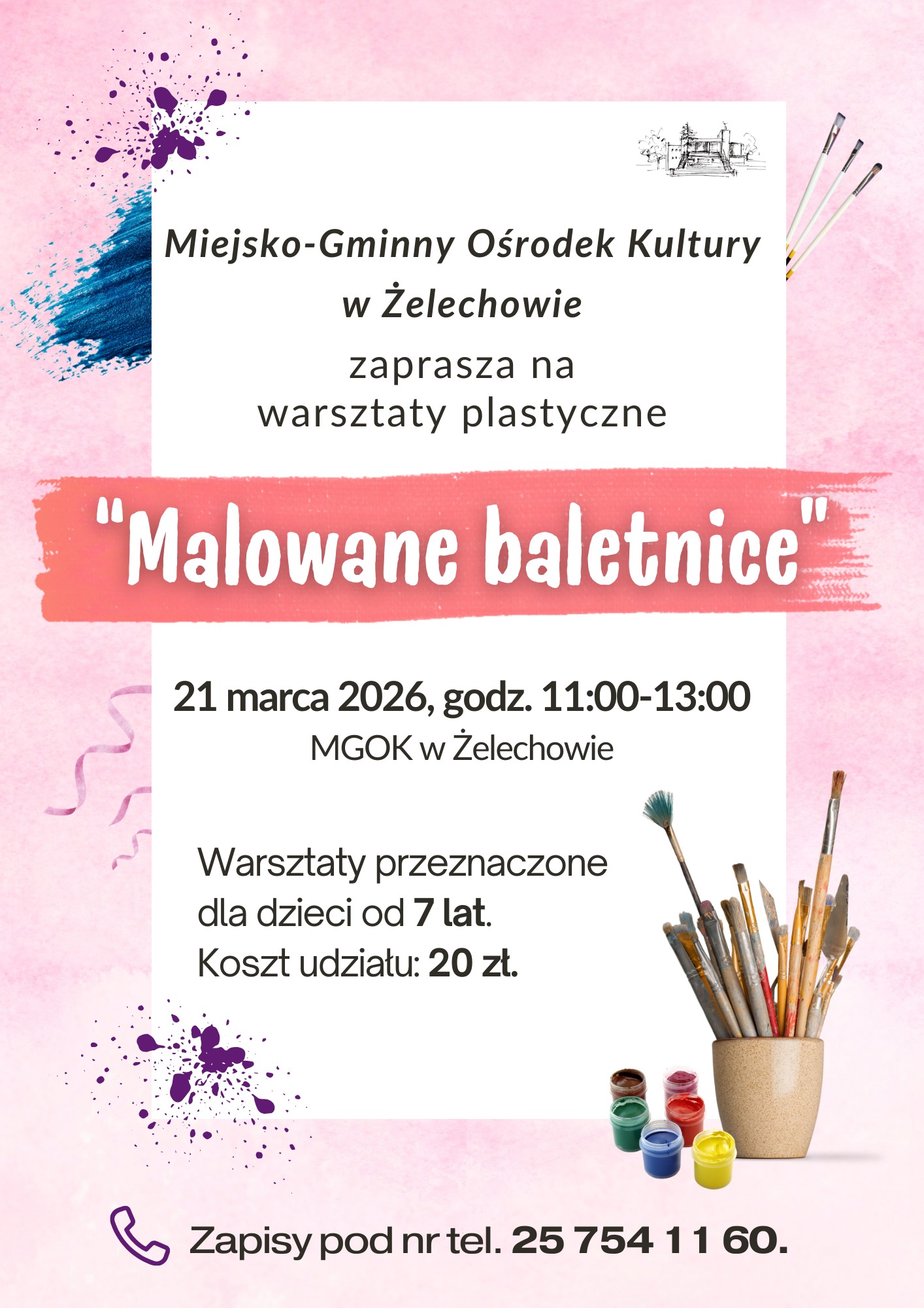 Miniaturka artykułu Warsztaty plastyczne „Malowane baletnice”