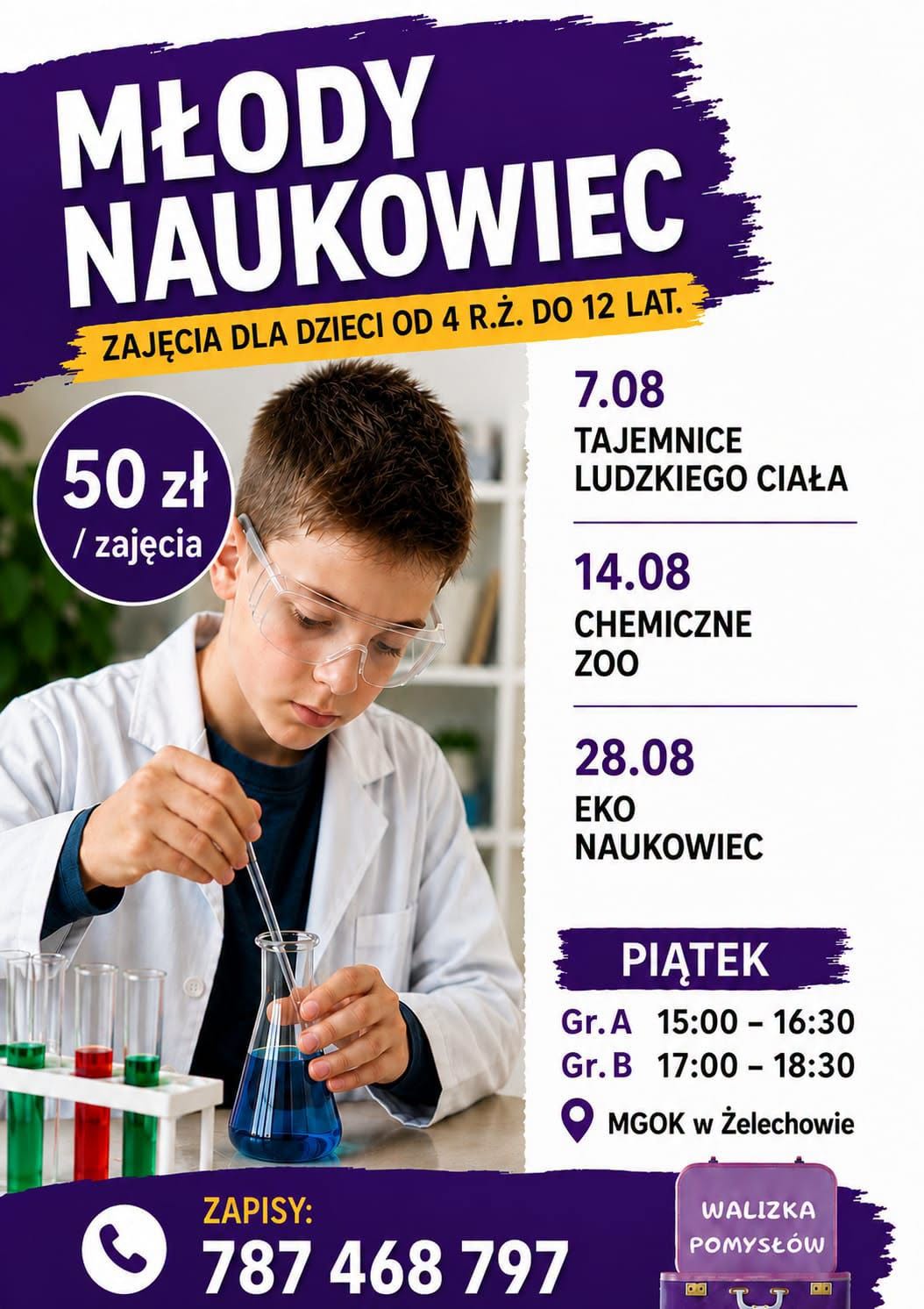 Miniaturka artykułu Sierpniowe zajęcia młodego naukowca